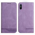 For Xiaomi Redmi 9A Strong Magnetic Leather Case(Purple)