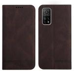 For Xiaomi Mi 10T Strong Magnetic Leather Case(Brown)