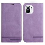 For Xiaomi Mi 11 Lite Strong Magnetic Leather Case(Purple)