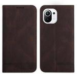 For Xiaomi Mi 11 Lite Strong Magnetic Leather Case(Brown)