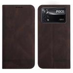 For Xiaomi Poco X4 Pro Strong Magnetic Leather Case(Brown)