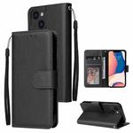 For iPhone 14 Multifunctional Horizontal Flip Leather Case with Three Card Slot (Black)
