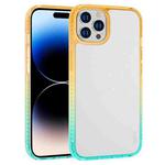 For iPhone 14 Pro Max hoco Rainbow Gradient Skin Feel Phone Case (Orange Green)
