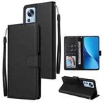 For Xiaomi 12 Lite 3 Card Slots Multifunctional Leather Phone Case(Black)