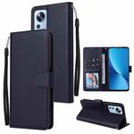 For Xiaomi 12 Lite 3 Card Slots Multifunctional Leather Phone Case(Navy Blue)