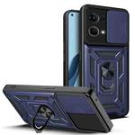 For OPPO Reno7 4G Sliding Camera Design TPU + PC Phone Case(Blue)