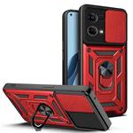 For OPPO Reno7 4G Sliding Camera Design TPU + PC Phone Case(Red)