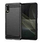 For Sony Xperia Ace II Brushed Texture Carbon Fiber TPU Phone Case(Black)
