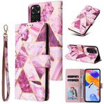 For Xiaomi Redmi Note 11 Pro Marble Bronzing Stitching Horizontal Flip PU Leather Case(Purple)