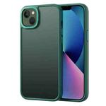 For iPhone 14 Plus Gold Version Frosted Back Shockproof Phone Case (Dark Green)
