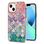 For iPhone 14 Electroplating Pattern IMD TPU Shockproof Case (Colorful Scales)