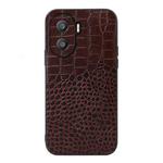 For Honor X40i Crocodile Texture Genuine Leather Phone Case(Coffee)