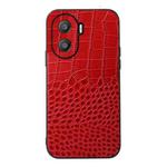 For Honor X40i Crocodile Texture Genuine Leather Phone Case(Red)