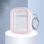 Two-color Photo Frame PC+TPU Anti-fall Wireless Earphone Case with Hook For AirPods 1/2(Pink)