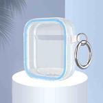 Two-color Photo Frame PC+TPU Anti-fall Wireless Earphone Case with Hook For AirPods 1/2(Sky Blue)