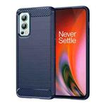 For OnePlus Nord 2 5G Brushed Texture Carbon Fiber TPU Phone Case(Blue)