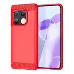 For OnePlus 10 Pro 5G Brushed Texture Carbon Fiber TPU Phone Case(Red)