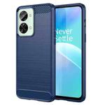 For OnePlus Nord 2T Brushed Texture Carbon Fiber TPU Phone Case(Blue)