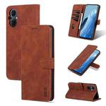 For OPPO Reno8 Lite AZNS Skin Feel Calf Texture Flip Leather Phone Case(Brown)