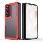 For OPPO Find N Carbon Brazed TPU Drop Protection Phone Case(Red)