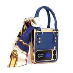 For Samsung Galaxy Z Flip3 5G Handbag Design Leather + PC Phone Case(Blue)