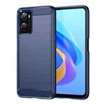 For OPPO A36 Brushed Texture Carbon Fiber TPU Phone Case(Blue)