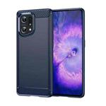 For OPPO Find X5 Brushed Texture Carbon Fiber TPU Phone Case(Blue)