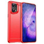 For OPPO Find X5 Pro Brushed Texture Carbon Fiber TPU Phone Case(Red)