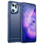 For OPPO Find X5 Pro Brushed Texture Carbon Fiber TPU Phone Case(Blue)