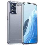 For OPPO Find X5 Lite Brushed Texture Carbon Fiber TPU Phone Case(Grey)