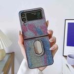 For Samsung Galaxy Z Flip4 5G Shinning Diamond Ring Holder Phone Case(Blue Purple)