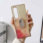 For Samsung Galaxy Z Fold4 5G Shinning Diamond Ring Holder Phone Case(White Red)