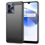 For Realme C35 Brushed Texture Carbon Fiber TPU Phone Case(Black)