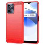 For Realme C35 Brushed Texture Carbon Fiber TPU Phone Case(Red)