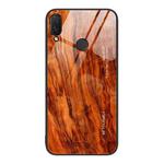 For Huawei nova 3i Wood Grain Glass Protective Case(Light Brown)