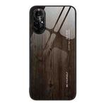 For Huawei nova 8 Pro 5G Wood Grain Glass Protective Case(Black)