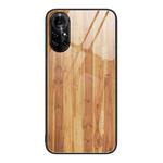 For Huawei nova 8 Pro 5G Wood Grain Glass Protective Case(Yellow)