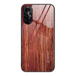 For Huawei nova 8 Pro 5G Wood Grain Glass Protective Case(Coffee)