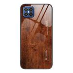 For Huawei nova 8 SE Wood Grain Glass Protective Case(Dark Brown)