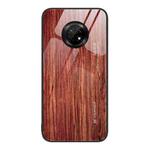 For Huawei Enjoy 20 Plus 5G Wood Grain Glass Protective Case(Coffee)