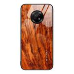 For Huawei Enjoy 20 Plus 5G Wood Grain Glass Protective Case(Light Brown)