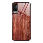 For Huawei Maimang 10 Wood Grain Glass Protective Case(Coffee)
