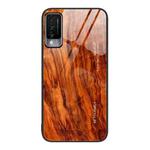 For Huawei Maimang 10 Wood Grain Glass Protective Case(Light Brown)