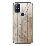 For OnePlus Nord N10 5G Wood Grain Glass Protective Case(Grey)