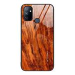 For OnePlus Nord N100 Wood Grain Glass Protective Case(Light Brown)