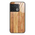 For OnePlus 10 Pro Wood Grain Glass Protective Case(Yellow)