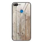 For Honor 9 Lite Wood Grain Glass Protective Case(Grey)