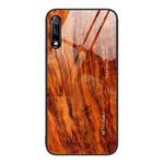 For Honor 9X Wood Grain Glass Protective Case(Light Brown)