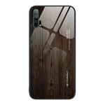 For Honor 20 Pro Wood Grain Glass Protective Case(Black)