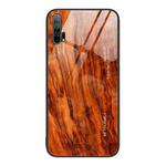 For Honor 20 Pro Wood Grain Glass Protective Case(Light Brown)